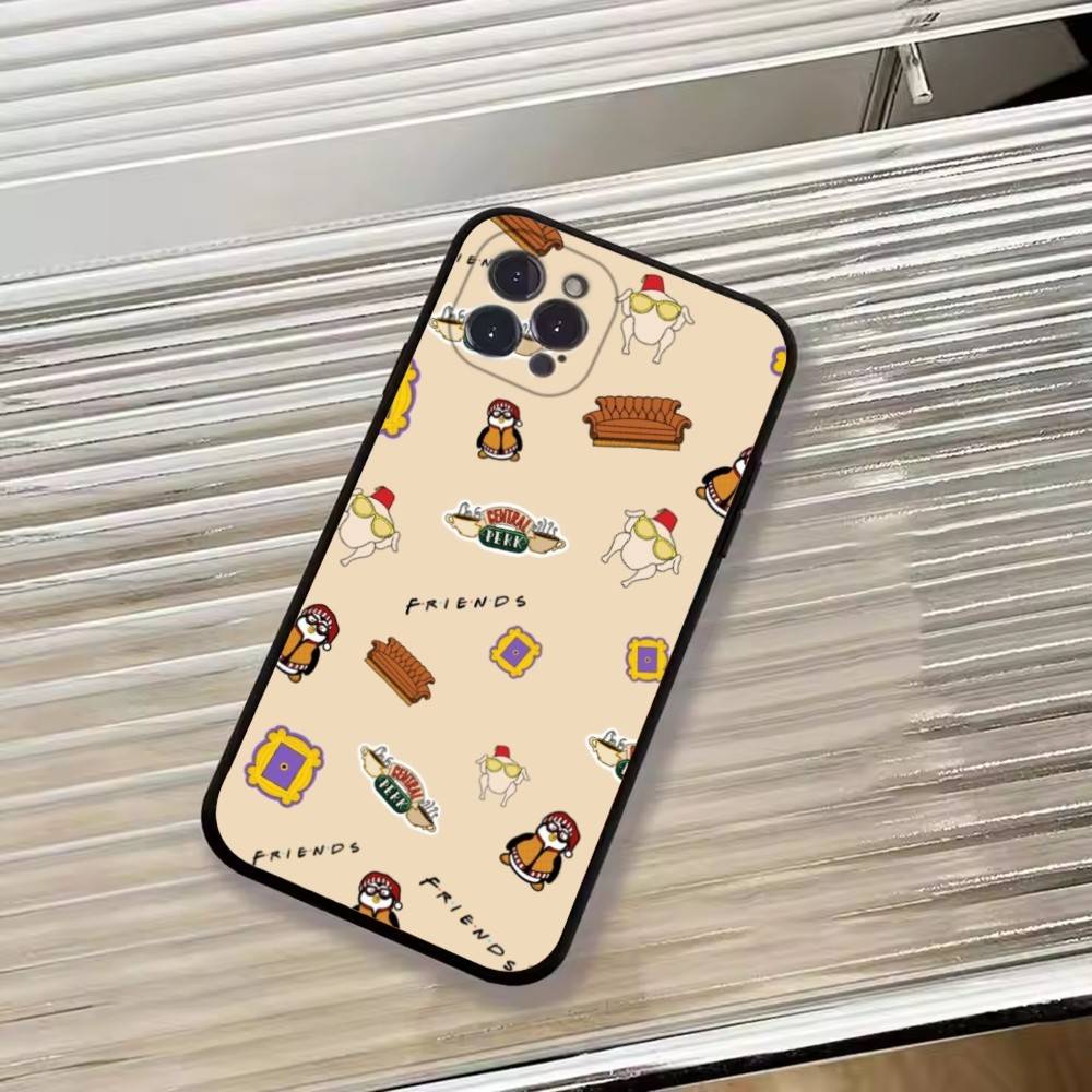 Hot TV Show F-Friends Phone Case For iPhone 17,16,15,14,13,12,11 Plus,Pro Max,XS,Soft Black Cover