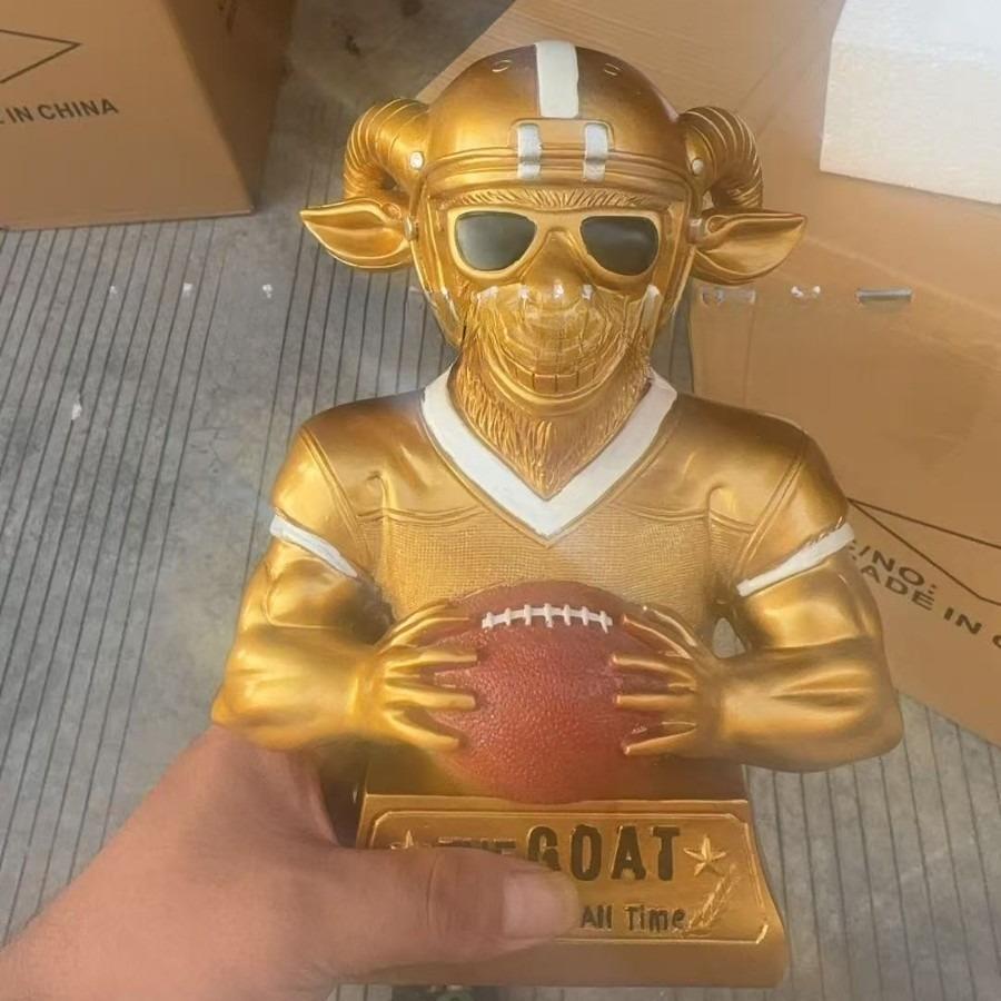 Trofeo in Resina GOAT Dorato, Statua Divertente Premio Sportivo per Decorazione Festa di Competizione