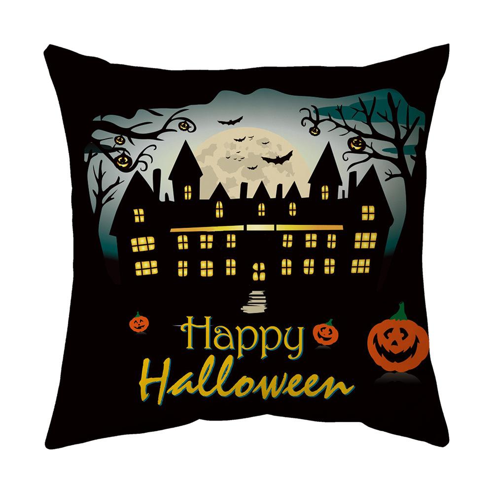 Halloween Cartoon Backrest Sofa Pillow Case Pillow Case Decoration Peach Skin Pillow Cushion Nordic Living Room