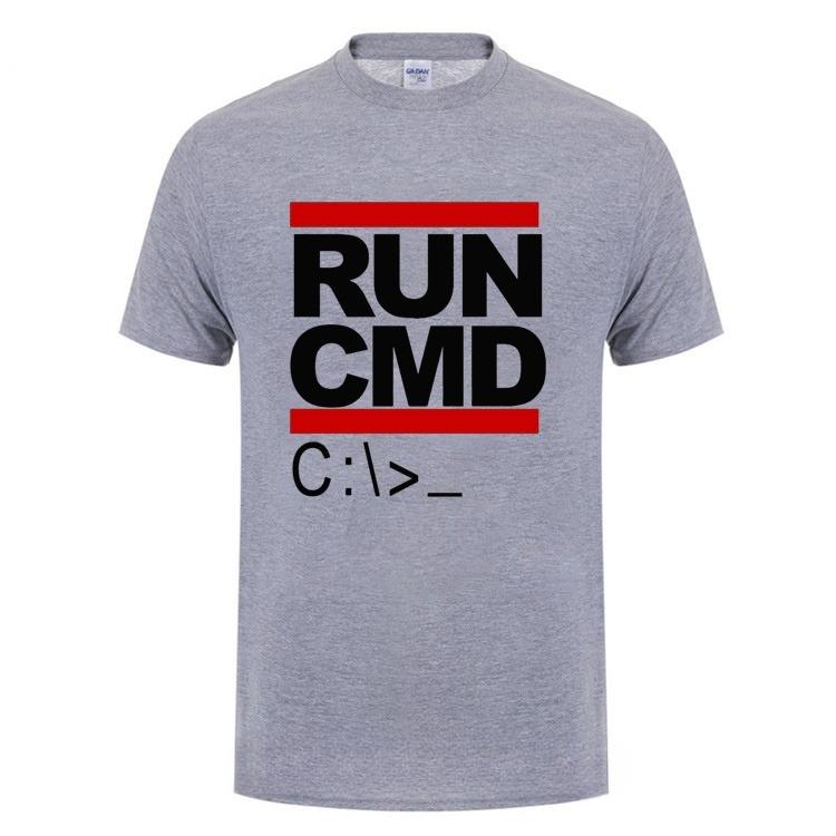 2026 Run Cmd Computer Programmer Tshirts Funny Birthday Gift for Man Boyfriend Husband Summer Short Sleeve Cotton T-Shirt Women Casual Tee Top