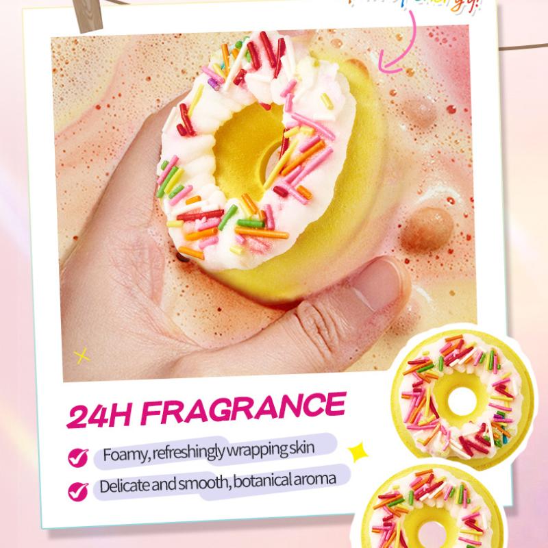 Macaron Ciambella Palline di Sali da Bagno SADOER Sali da Bagno per la Pulizia del Corpo