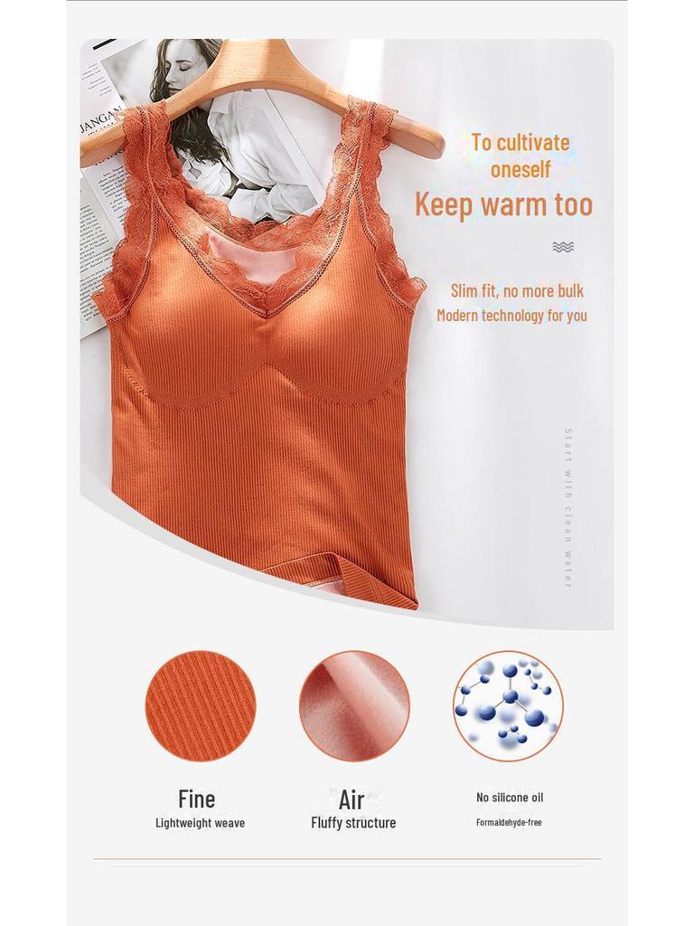 Plus Size Warm Velvet Vest for Women – Thick, Sexy Bottoming Shirt with Suspenders