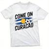 Come on Curacao Flag Soccer Ball Graphic T Shirt Vintage Distressed Print Sports Fan Supporter Casual Streetwear Football Tees