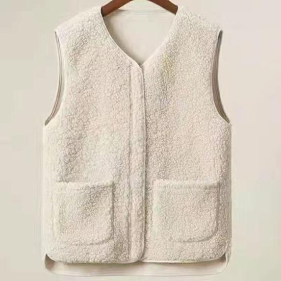 Sherpa Fleece Vest for Women Warm Sleeveless Jacket Cozy Zip Up Coat with Pockets Fall Winter Outerwear