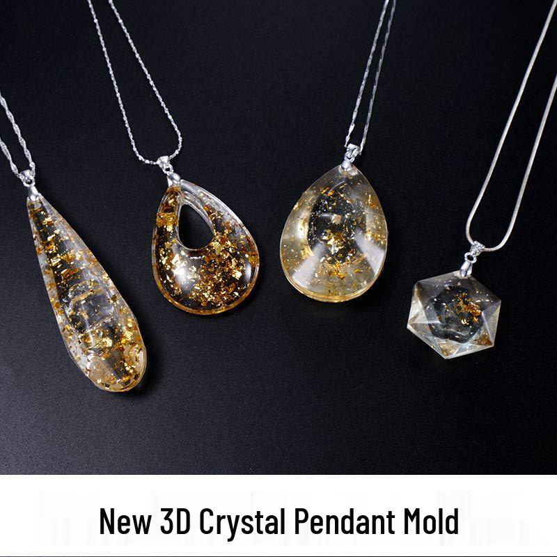 3D Crystal Pendant Epoxy Silicone Mold with Hole