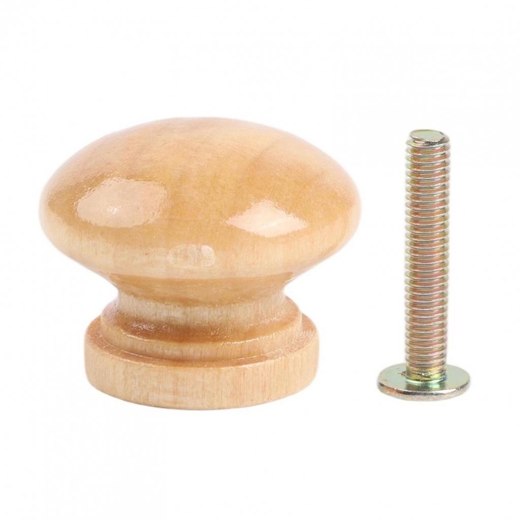 10 Wooden Mushroom Knobs for Drawers and Cabinets Rustic Style Round Handles