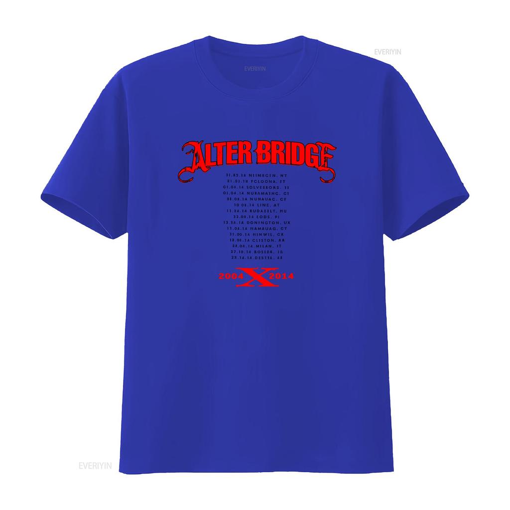 Alter Bridge Fortress 2014 Tour Dates Band Concert T Shirt Vintage Washed Designer Clothes Homme Comfortable Unisex Streetwear