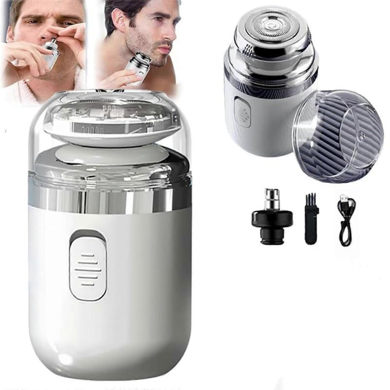 2-in-1 Portable Mini Capsule Shaver, Washable Electric Beard Razor for Men UK