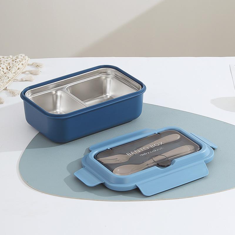 Stainless Steel Student Lunch Box With Divided Food Compartments For Office And School Use