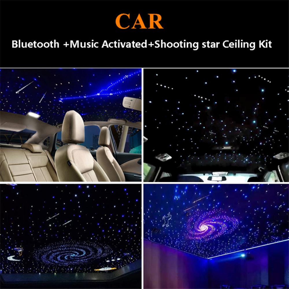 16W Car RGBW LED Fiber Optic Atmosphere Dome Light Kit Bluetooth APP Control