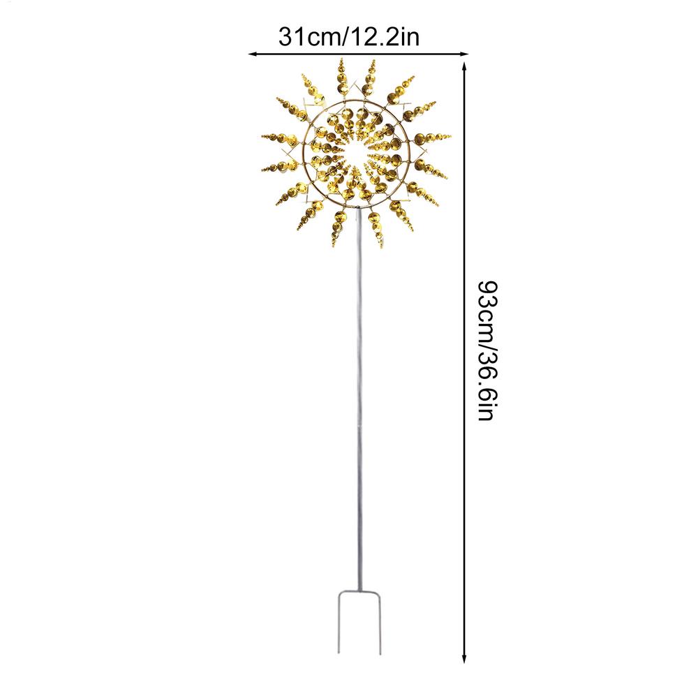 Unique And Magic Metal Windmill Kinetics Art Windcar 3D Wind Powered Kinetics Sculpture Creative 360-degree Rotating Windmill