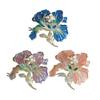 Artistic Flower Pin Handcrafted Rhinestones Details Fashion Jewelry Graceful Flower Brooch Suitable for Stylish Outfits