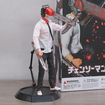 Chainsaw Man Denji Real Clothes Έκδοση Movable Assemble Action Figurine Model Toy