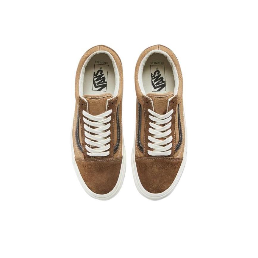 Vans Og Old Skool Lx Comfortable Versatile Low Top Lightweight Breathable Skate Shoes Unisex Sneakers Brown VN0A38FWVZ1BROWN