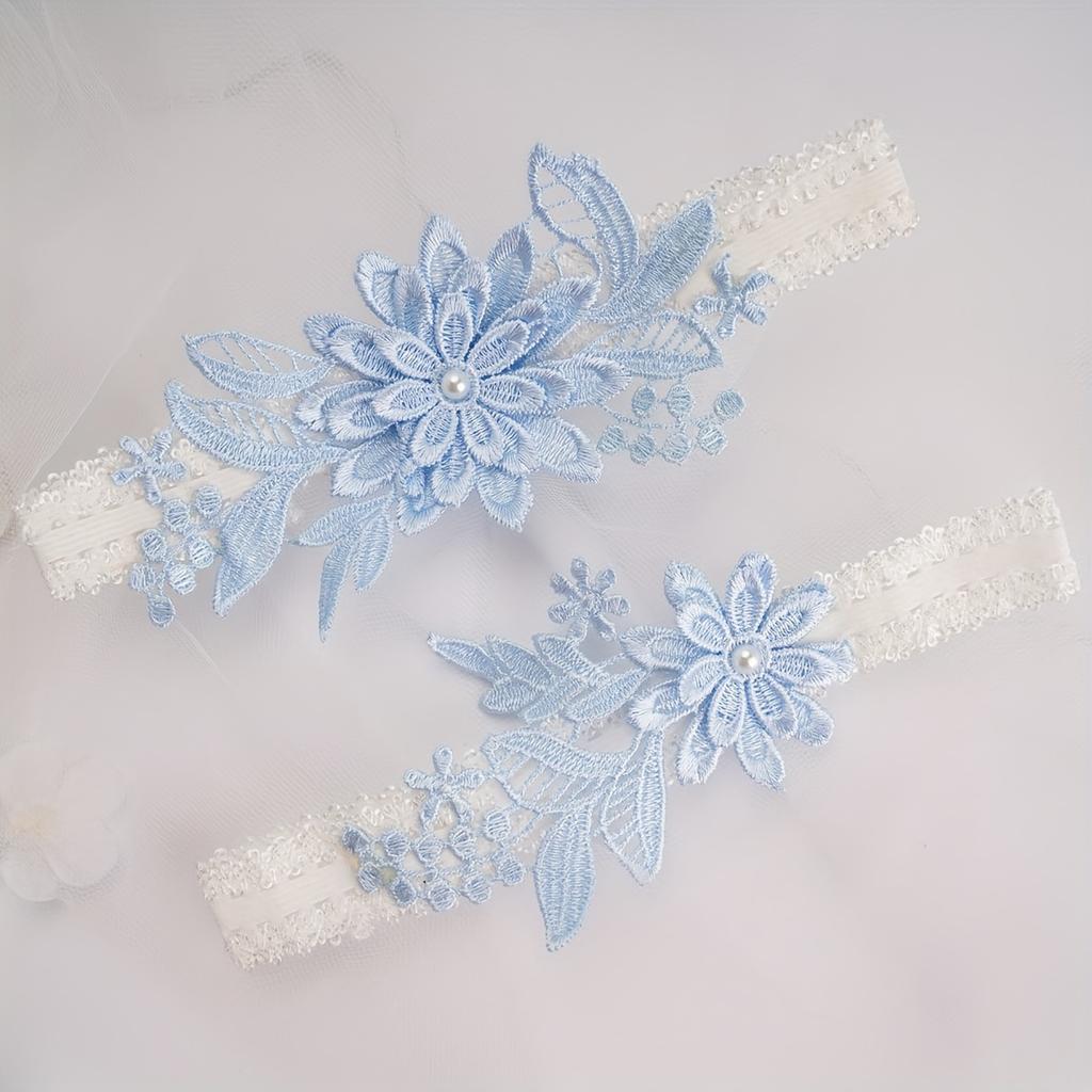 Floral Lace Bride Wedding Garter Set Sexy Elastic Leg Ring Romantic Wedding Gift for Something