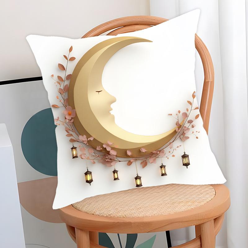 New Golden Moon Pillow Cover Ethnic Festival Decoration Printed Cushion Home Sofa Pillow