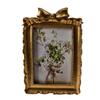 Decorative Tabletop Photo Frame with Antique Bowknot Detail, Resin Portrait Frame for Shelf Styling and Home Accent