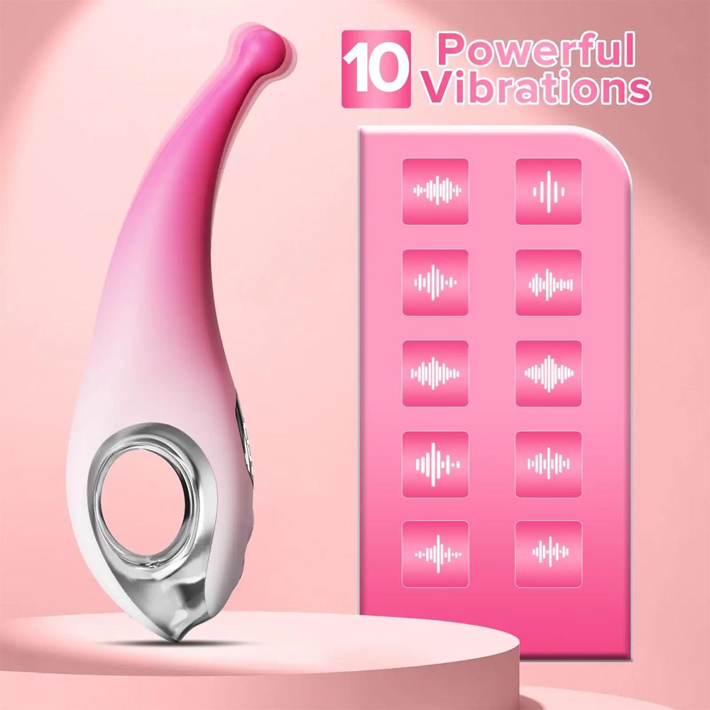 Vibrator cu afișaj 10 moduri Vibrator clitoridian puternic de înaltă frecvență, vibrator punct G Precizie Mini mamelon Sex Machine Toy