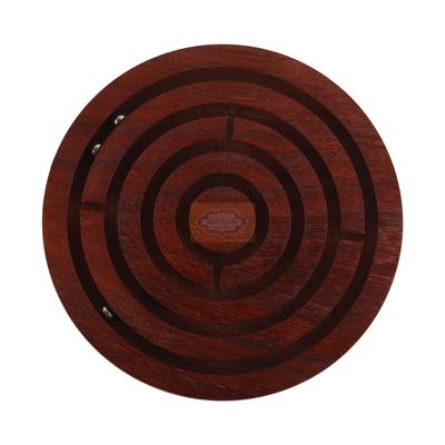 Shriji Crafts Handcrafted Wooden Jigsaw Ball Maze Puzzle Labyrinth Decorative Home Showpiece for Young Adults Christmas New Year