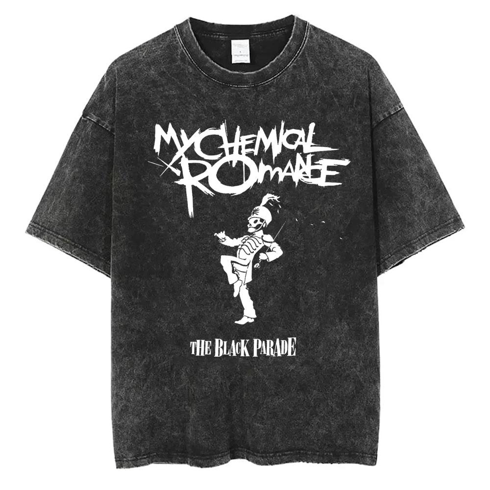 Washed Vintage My Chemical Romance Three Cheers for Sweet Revenge Album Graphic T Shirts Men Women Retro Punk Emo Rock Tshirts