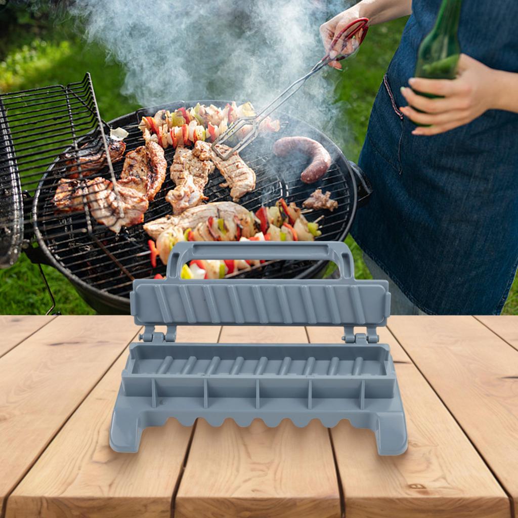 Folding Kebab Maker Portable Barbecue Tool Reusable Skewer Press Tool