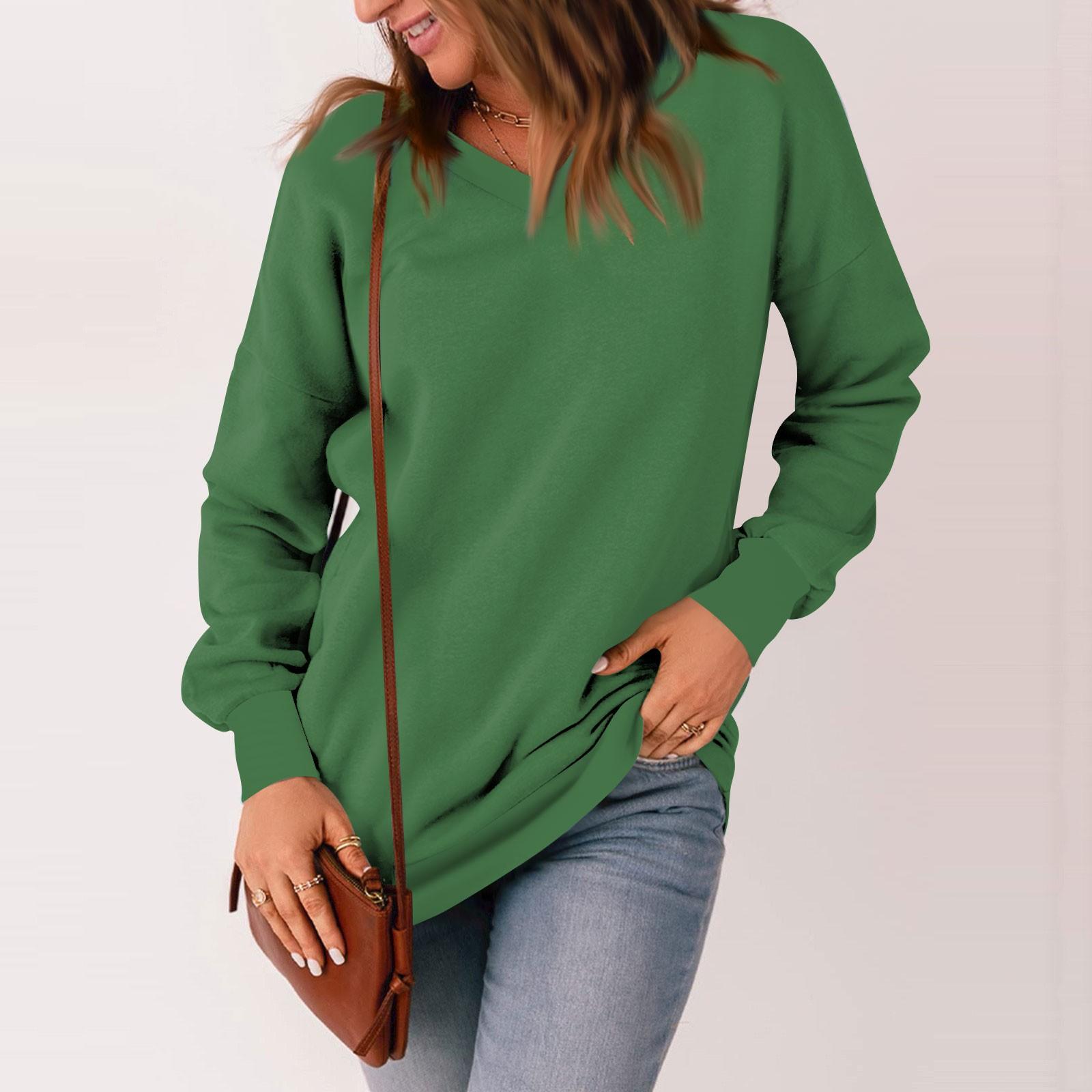 Женская повседневная толстовка с v-образным вырезом — фото 9