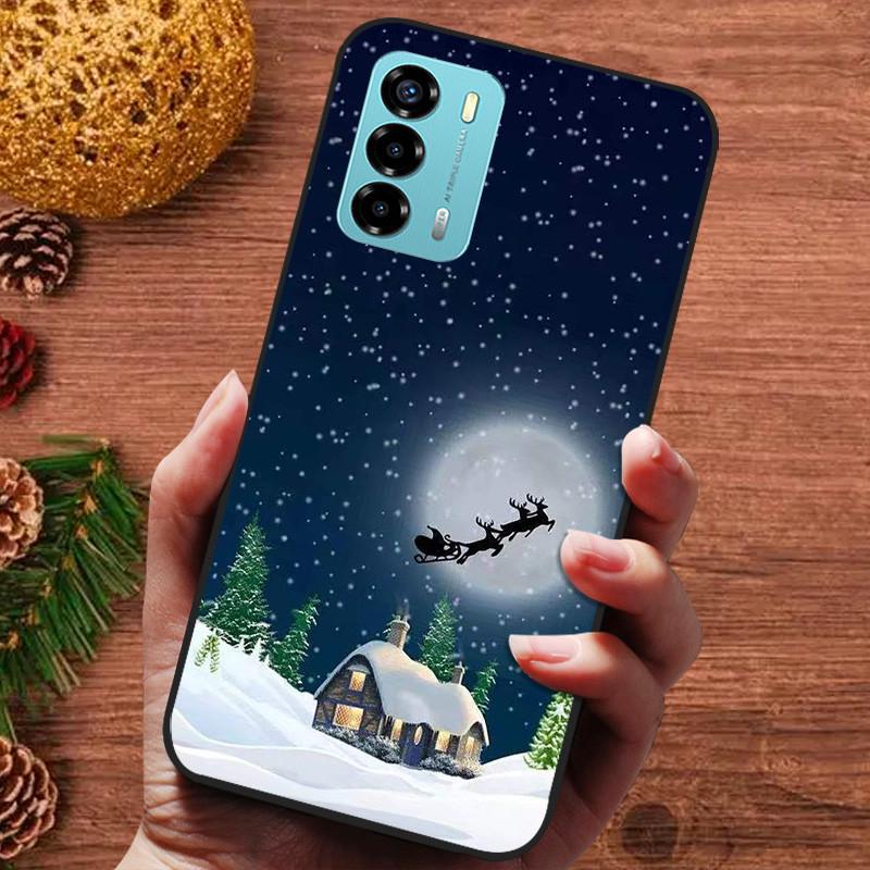 Christmas Silicone Soft Case for ZTE Blade V40 V30 Vita V40 Design V41 Smart A7050 Cover Bumper 8030 9030 Cute Bumper Funda