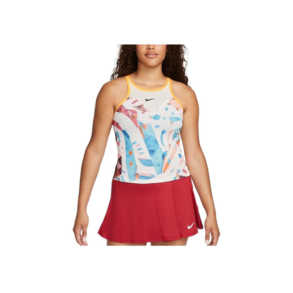 Nike Court Dri-FIT Slam Pattern Print Crew Neck Tank Top Women Tops White DX5370-113