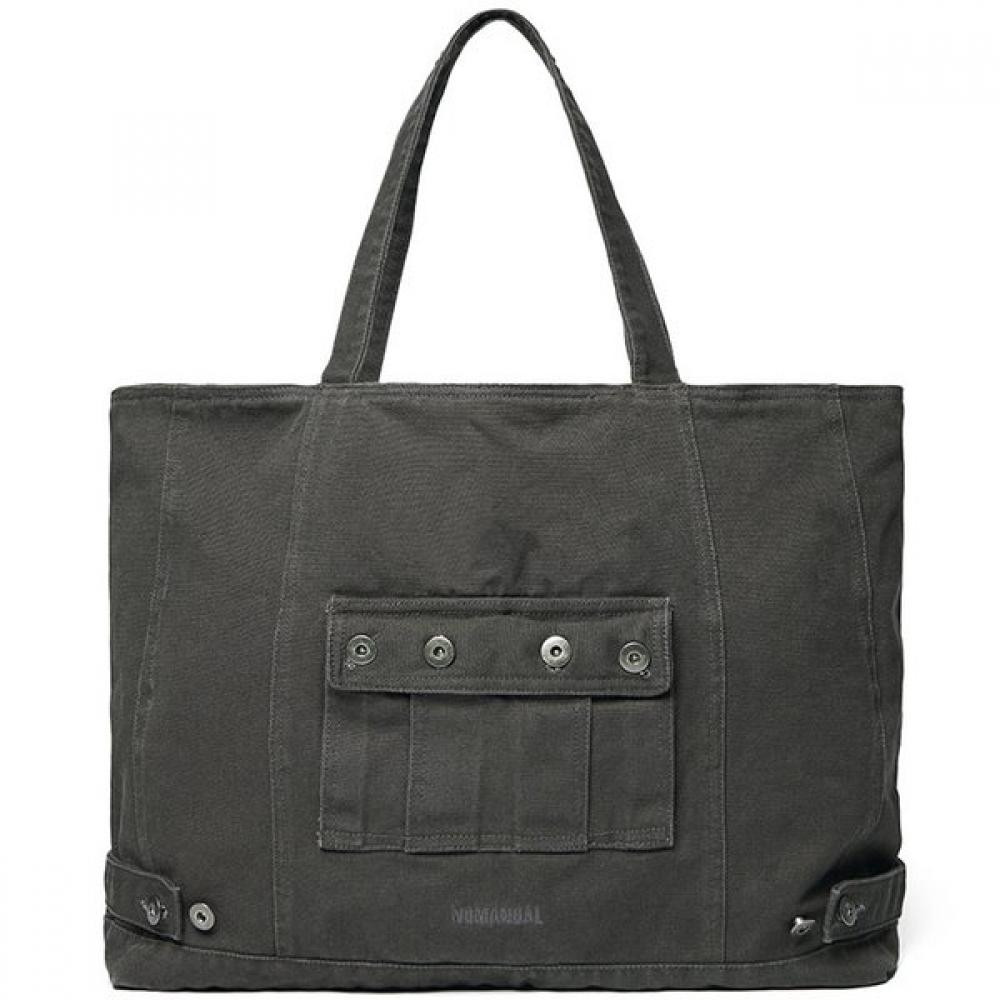 

Nomanual 4r Pocket Tote Bag Washed Charcoal FREE