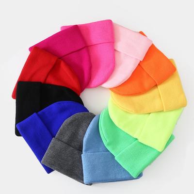 70G einfarbige Strickmütze Herbst und Winter Herren und Damen vergrößerte Version Krempen-Stapelhut Ärmelkopf warm Skateboard Hip Hop Kälteschutzmütze