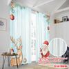 2pcs,2D plane printing Curtain Fabric Cute Santa Reindeer Christmas (3) Versatile 100% Polyester (without rod) Art Deco Festive