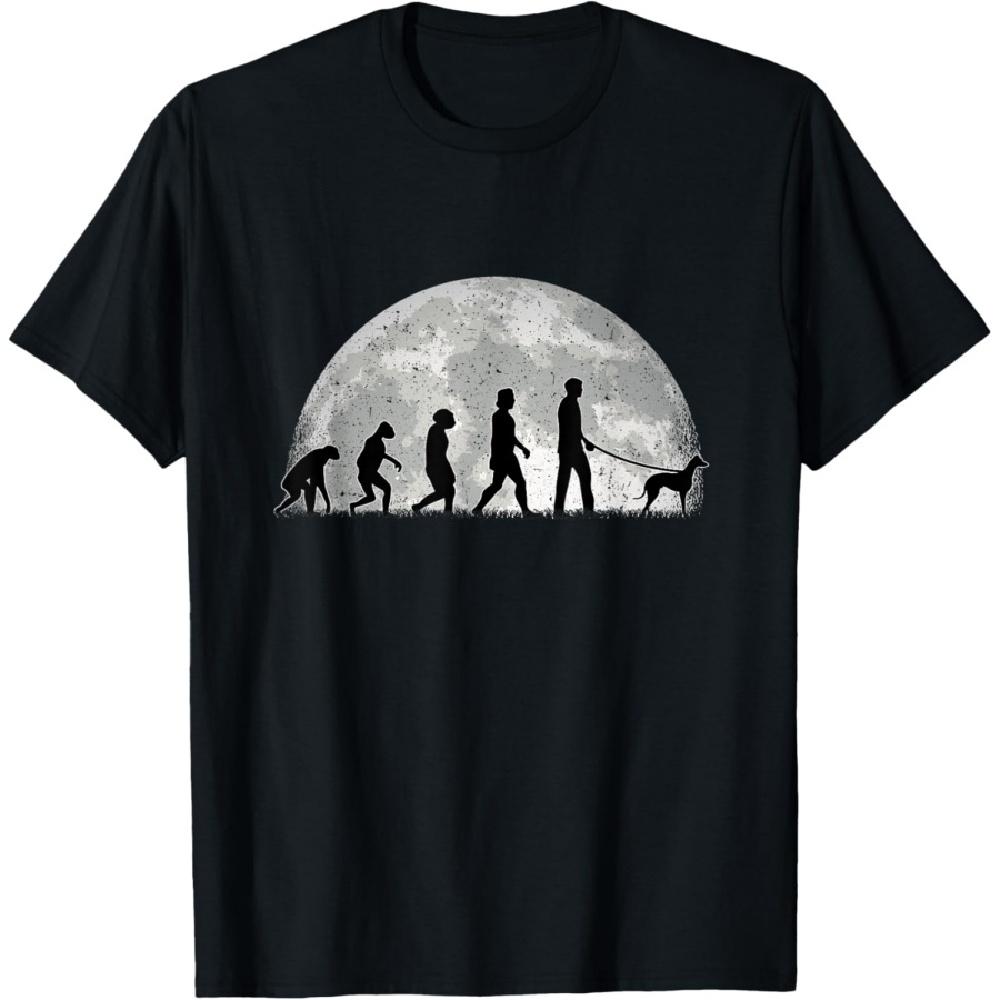 Italian Greyhound Evolution Moon Wind Chime T-Shirt XXXXXL чёрный