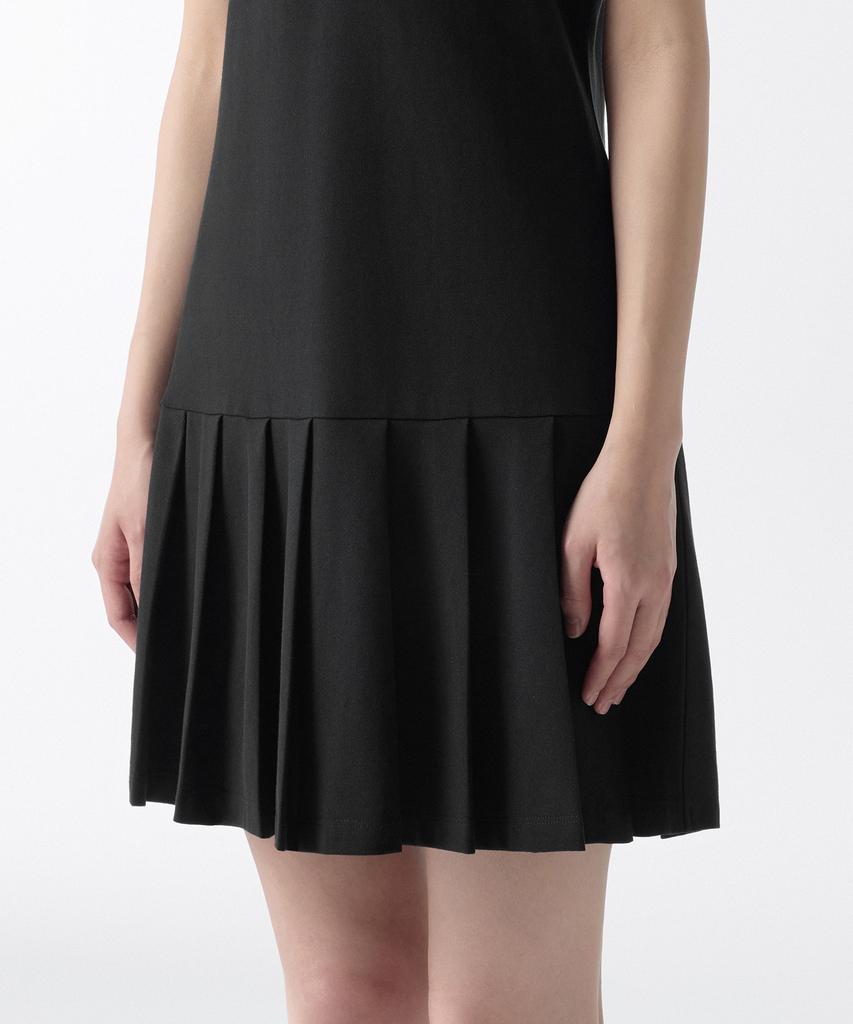 Musinsa Standard Woman [Cooltandard] Women'S Pleated Sleeveless Pique Polo Dress [Black]