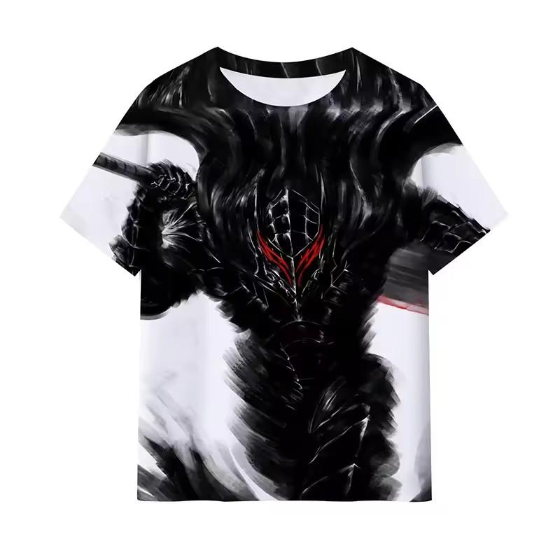 Anime Berserk T Shirt 3D Print Men Hip Hop T-shirts Summer Round Neck Short Sleeve Tops Harajuku Tees Man Clothing
