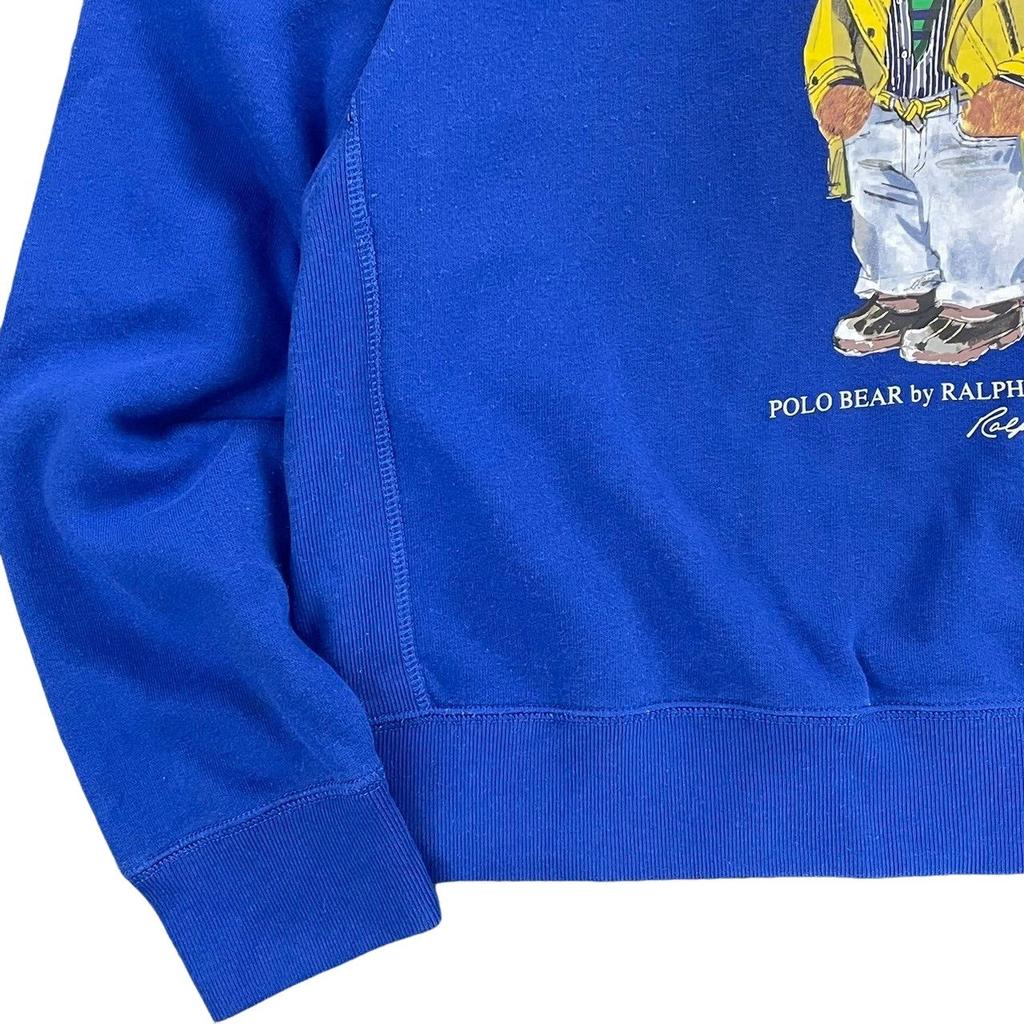 Polo Ralph Lauren Bear Pattern Crewneck Fleece Long Sleeve Sweatshirt Women sweatshirt Blue WMPOKNIN6820093-400