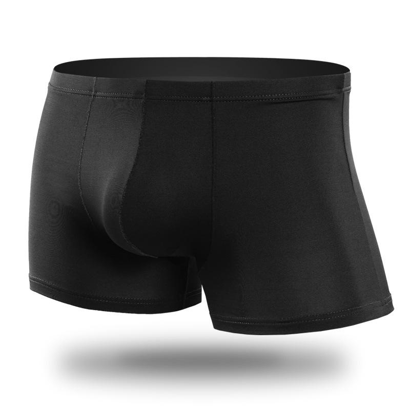 Pánské bezešvé boxerky z ledového hedvábí - Lehké, prodyšné, jednobarevné na jaro/léto
