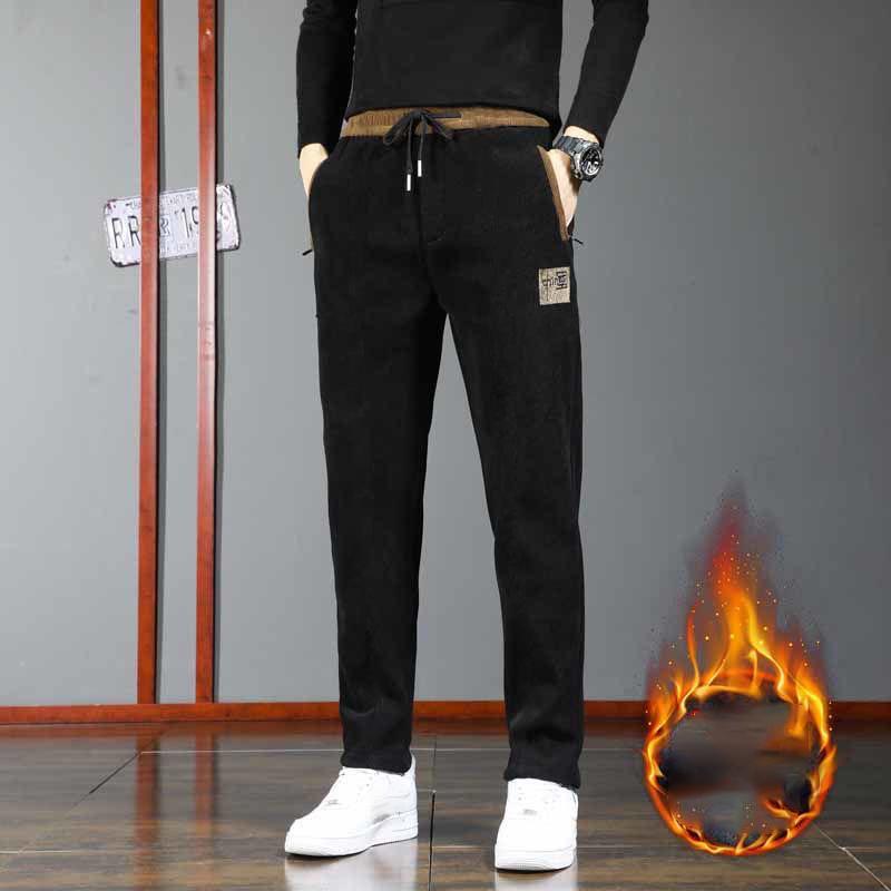 

Зимние утолщенные флисовые мужские брюки Теплые повседневные флисовые подкладки с вышитыми буквами Толстые брюки для активного отдыха Теплые спортивные штаны XS чёрный