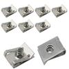 10PCS Practical Stainless Steel U Type Clips With Thread M6 M5 M4 M8 8mm 5mm 6mm 4mm Reed Nuts For Car Motorcycle Scooter ATV