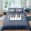 Piano Keys King Queen Duvet Cover 3D Cartoon Musical Notes Bedding Set For Kids Teens Adult Fashion Music Polyester Quilt Cover