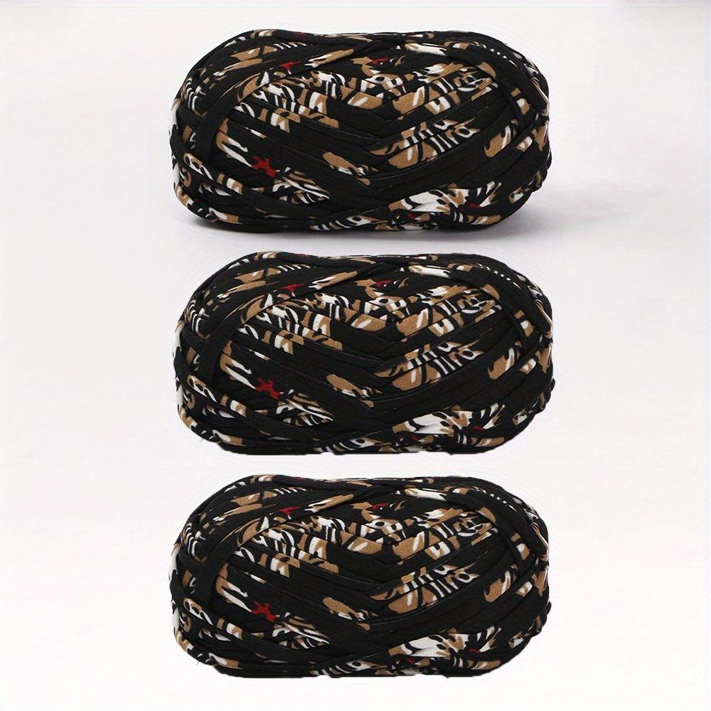 

3 шт. пряжа для футболок эластичная ткань вязание крючком ткань пряжа для самостоятельного вязания спагетти пряжа толстая пряжа для ручного вязания сумок одеял подушек крючком 3pcs чёрный