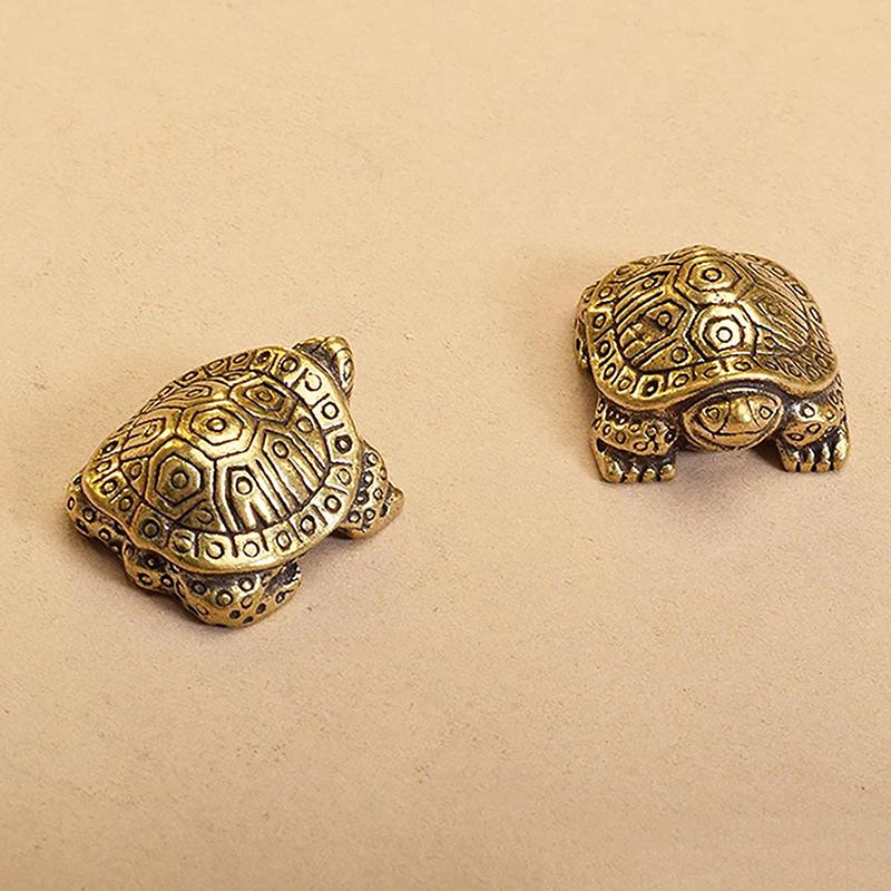 Antique Solid Brass Turtle Ornaments Longevity Animal Sculpture Home Office Desk Decorative Simulation Ornament