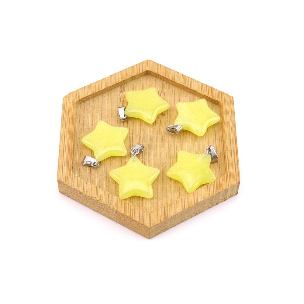 Korean Style Red Agate Star Pendant Necklace with Pink Crystal - Valentine's Day Gift