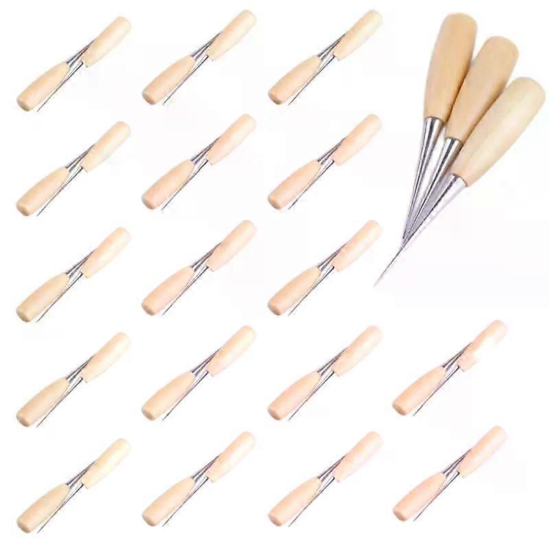 Wooden Handle Awls Leather Tent Sewing Awl Shoes Repair Tool Hand Stitcher Leather Craft Awl Punch Hole Leather Tools