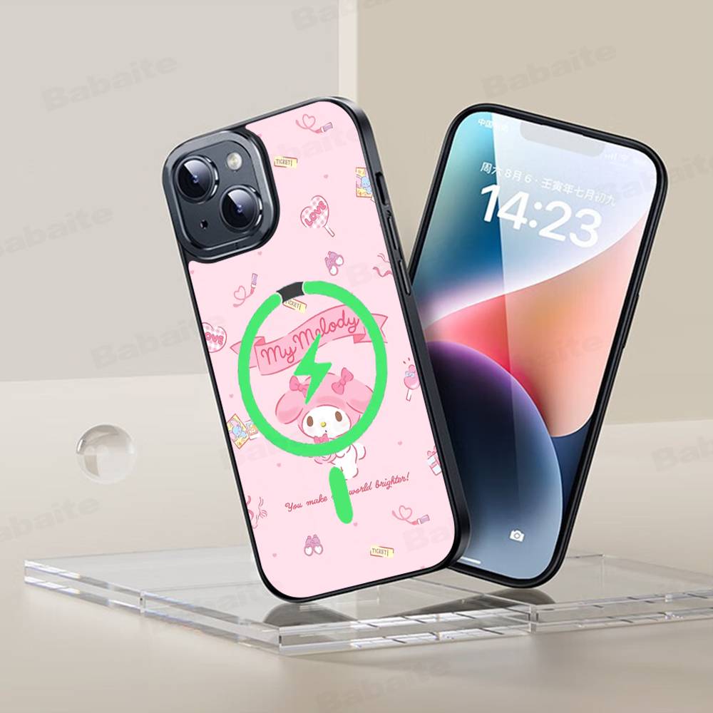 

Cute M-My M-Melodys For Magsafe Magnetic Phone Case Wireless PC+TPU For IPhone 11 12 13 14 15 16 17 Pro Max Plus iPhone 14pro max