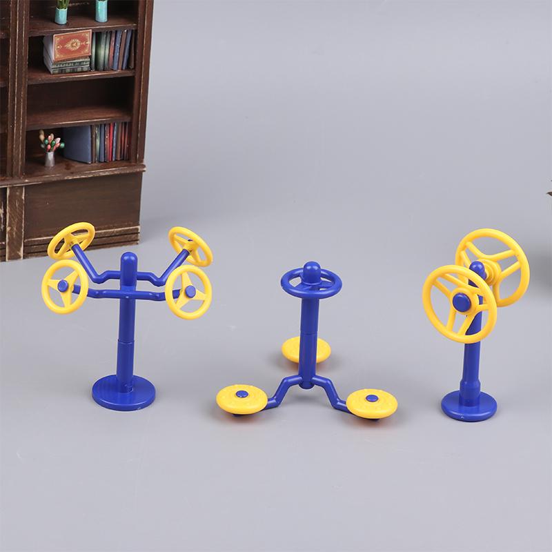 1Set 1/12 Dollhouse Park Fitness Equipment Model Dollhouse Outdoor Sportscene Decoration Toys Micro Scene Construction Props