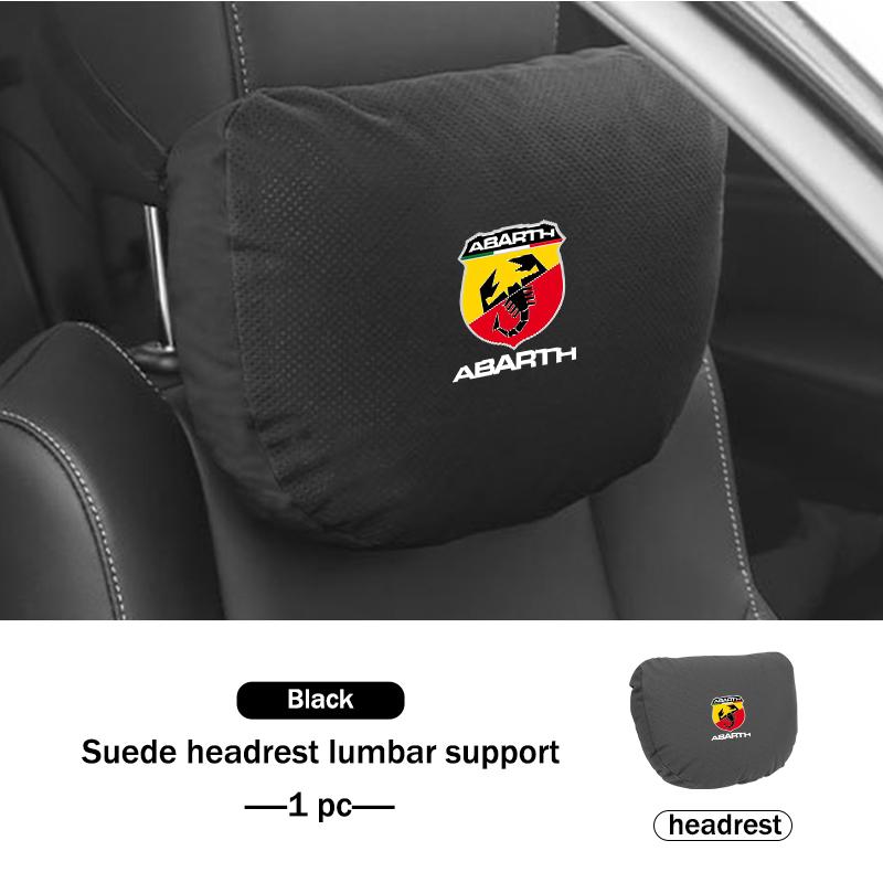 Car Suede Seat Headrest Neck Pillow Soft Cushion Lumbar Support For Abarth Freemont Strada 500x Grande Punto Ducato Stilo Palio