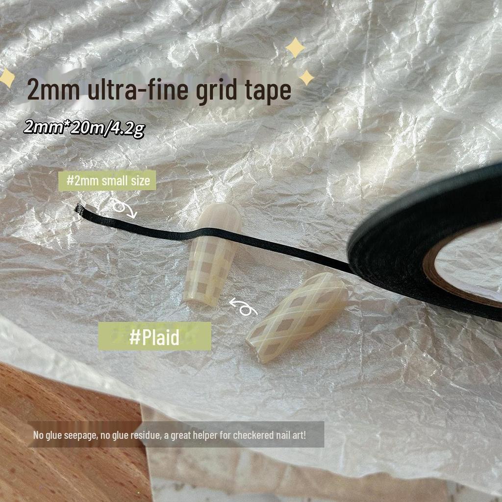 Ultra-Fine 2mm Nail Art Grid Line Masking Tape Stickers