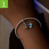 Halloween Luminous Elf Diy Pendant Accessories, Creative Luminous Stone S925 Silver Bracelet Beaded