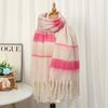 Fashion Korean Version Plaid Imitation Cashmere Scarf Winter Warm Thickened Contrasting Color Student Couple Scarf Long Scarf