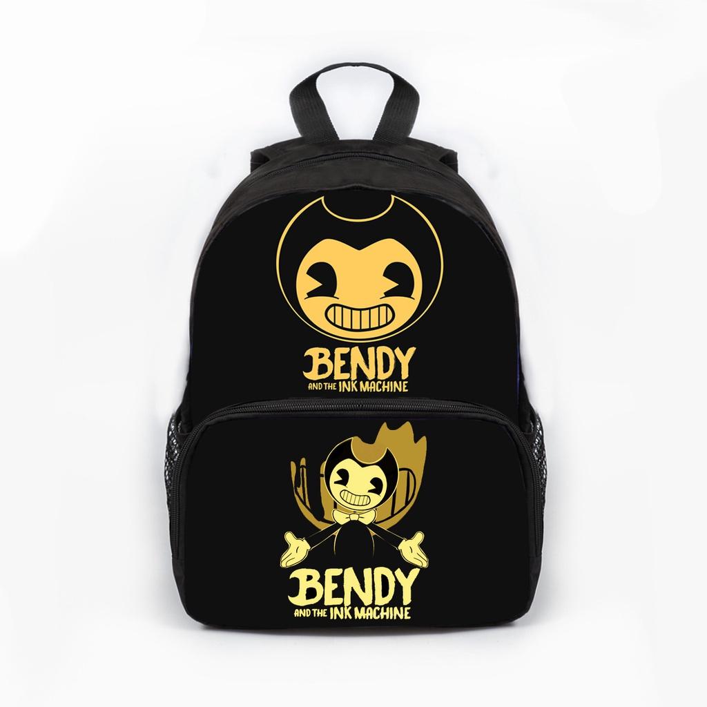 Bendy And The Ink Machine Cartoon Game School Backpack With Adjustable Padded Straps For Kids